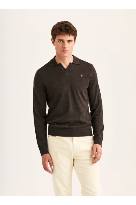 Morris Merino Resort Polo kleding trui Bruin