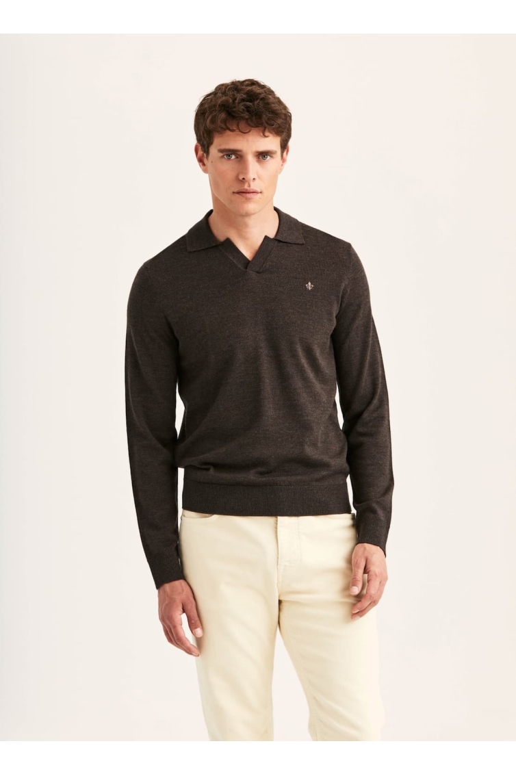 Morris Merino Resort Polo kleding trui Bruin
