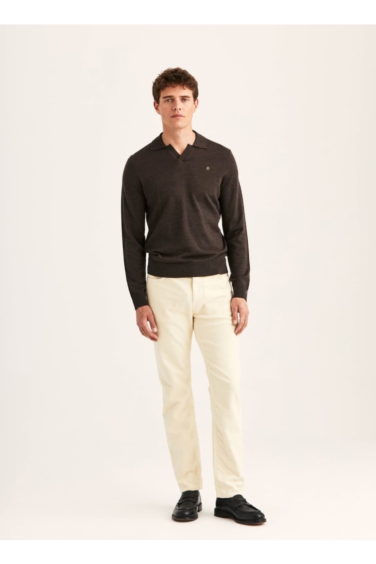 Morris Merino Resort Polo kleding trui Bruin