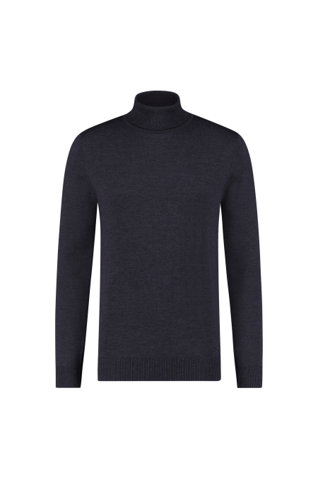 Seven Dials SHAWN rollneck pullover Merino kleding trui Blauw