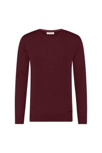 Seven Dials DENLEY R-neck pullover merino kleding trui Rood