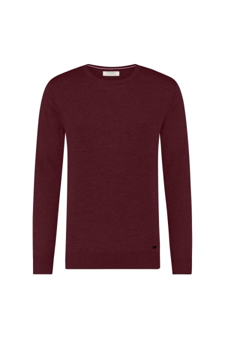 Seven Dials DENLEY R-neck pullover merino kleding trui Rood