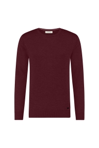 Seven Dials DENLEY R-neck pullover merino kleding trui Rood