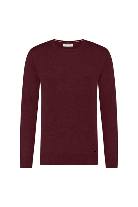 Seven Dials DENLEY R-neck pullover merino kleding trui Rood
