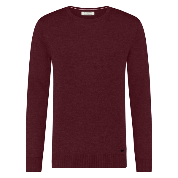 Seven Dials DENLEY R-neck pullover merino kleding trui Rood